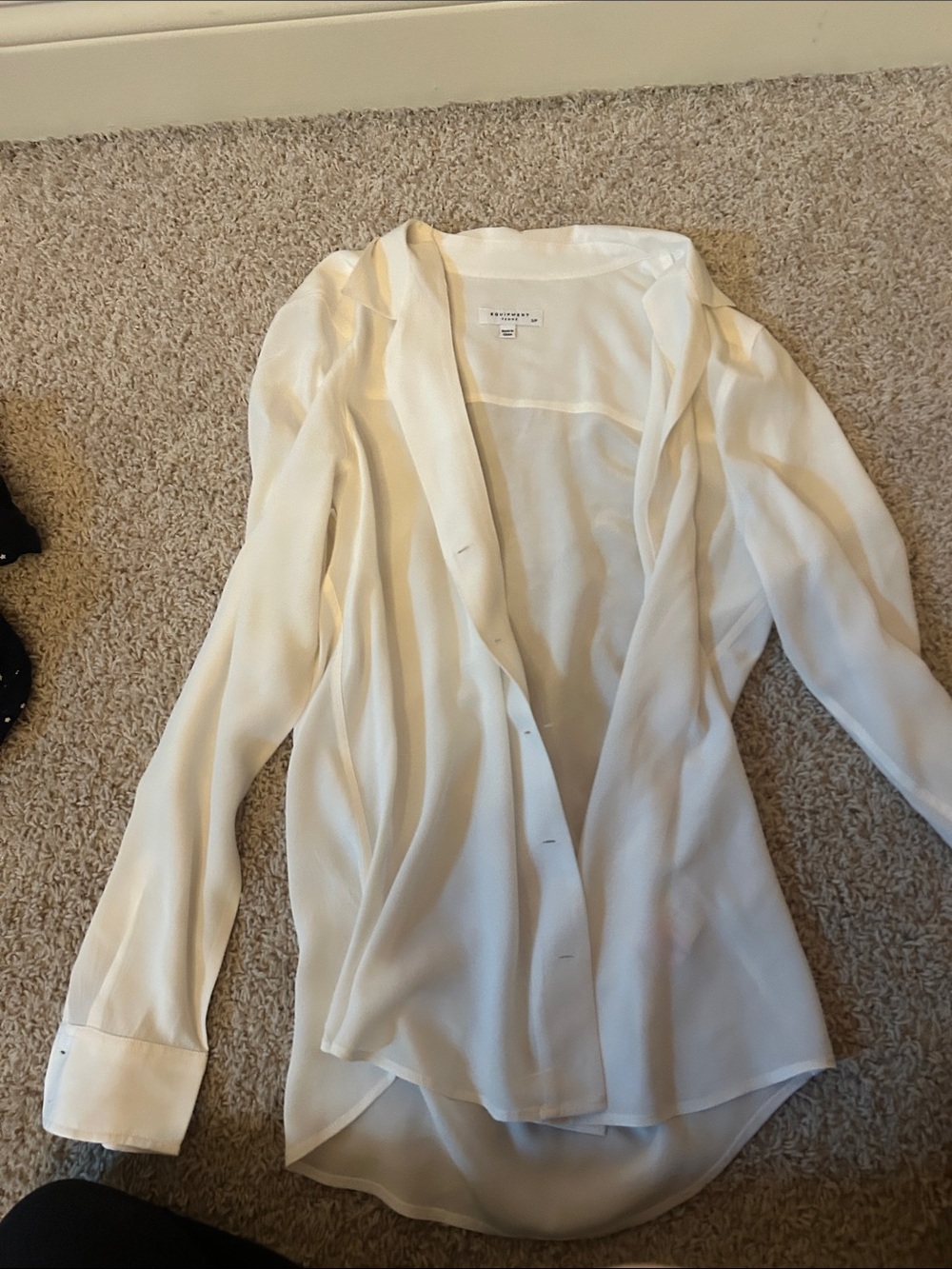 Equipment Cream Sheer Draped Blouse Jacket